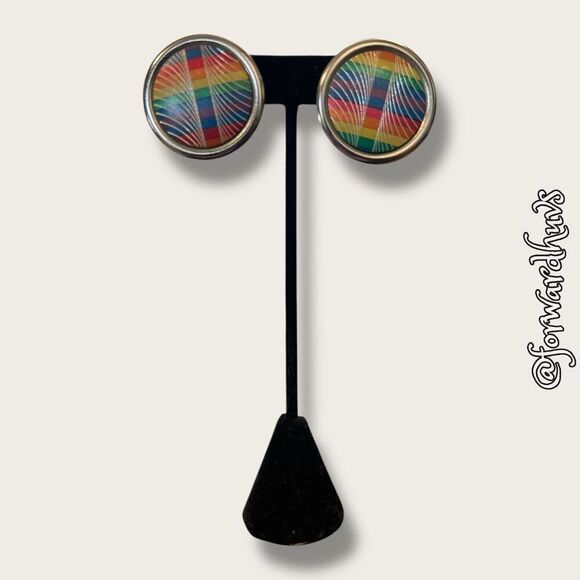 Bundle Sale 3 for $15 | Colorful Round Metal Earrings - Picture 3 of 9